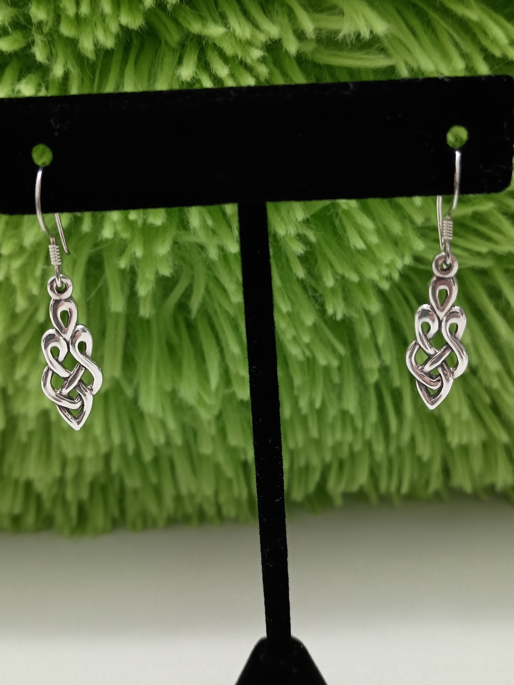Vintage 925 Sterling Silver Dangle Earrings Celtic Design * 2.41g